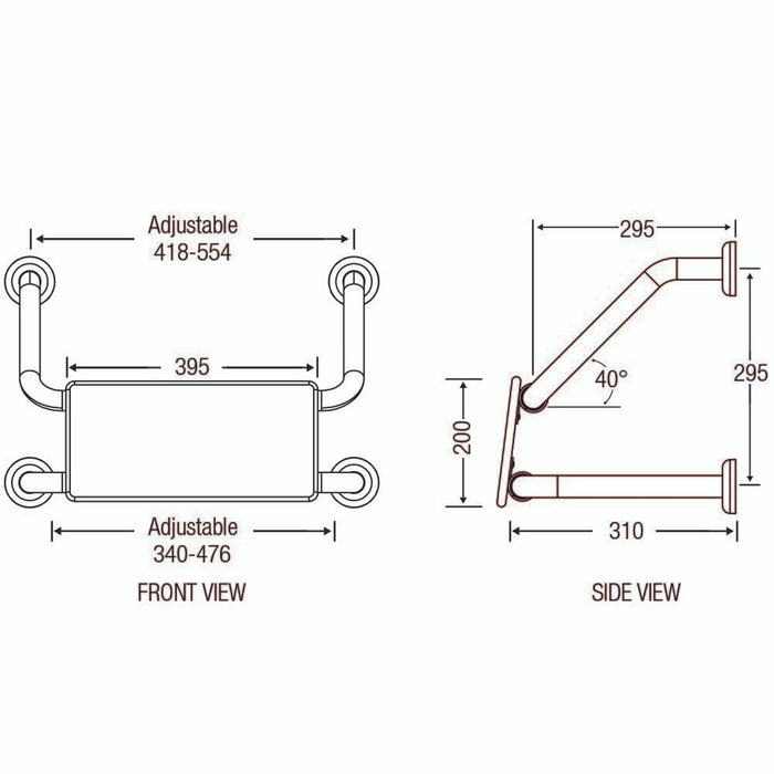 Conserv Clam® Flange Wall Mounted Backrest