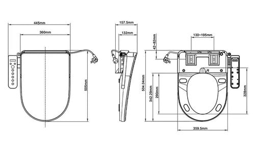 Lafeme Gladys Bidet Seat with Luna Rimless Toilet