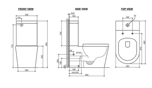 Lafeme Gladys Bidet Seat with Luna Rimless Toilet