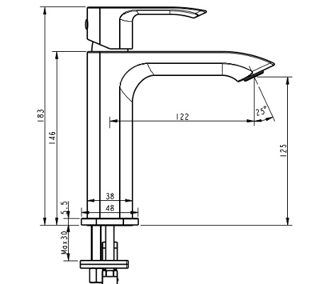 Millennium Zoya Basin Mixer