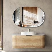Bondi Natural Oak 1200x460 Curve Vanity