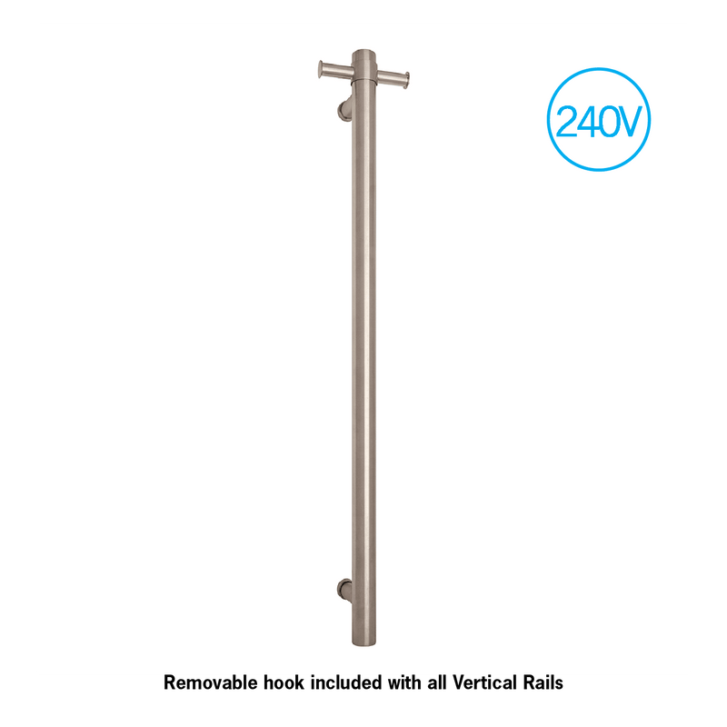 VSH900H Round 240Volt Vertical Single Heated Towel Rail