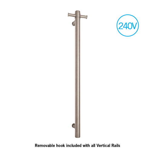 VSH900H Round 240Volt Vertical Single Heated Towel Rail