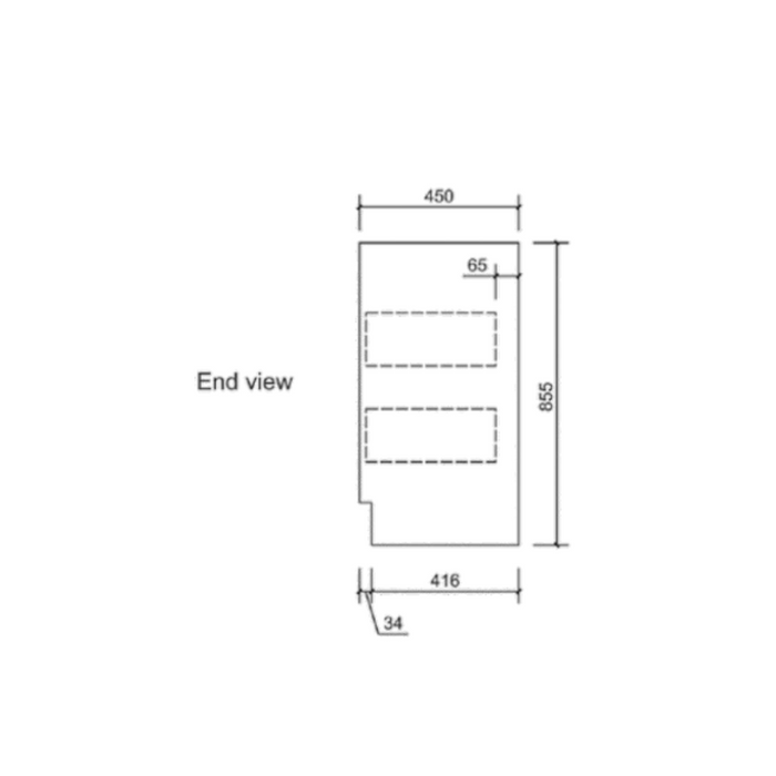 Aulic Alice Finger Pull Cabinets with Flat Stone Top 450mm