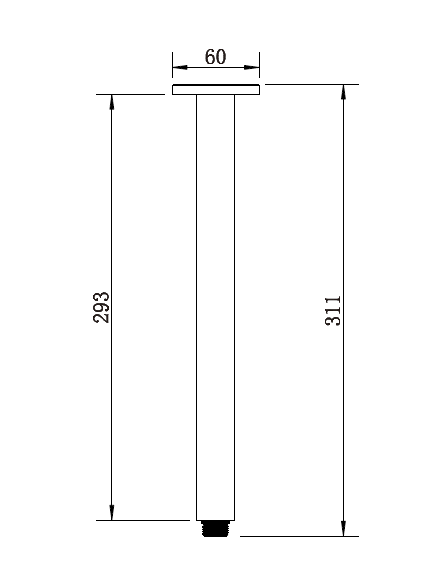 MODERN NATIONAL Square Ceiling Shower Arm 300mm