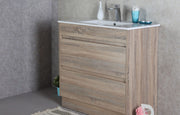 Aulic Leo Finger Pull Cabinet with Flat Stone Top & Top with Undermount Basin