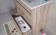 Aulic Leo Finger Pull Cabinet with Flat Stone Top & Top with Undermount Basin