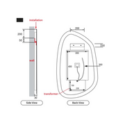 Aulic Tarcoola Asymmetric LED Mirror diagram