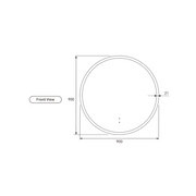Aulic Windsor Round LED Mirror 900mm diagram