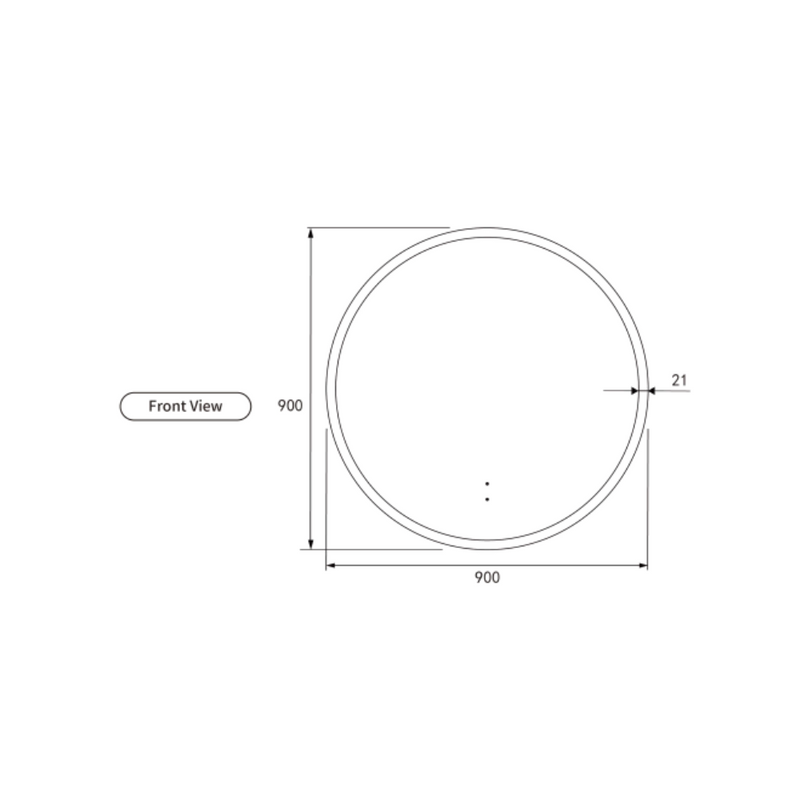 Aulic Windsor Round LED Mirror 900mm diagram