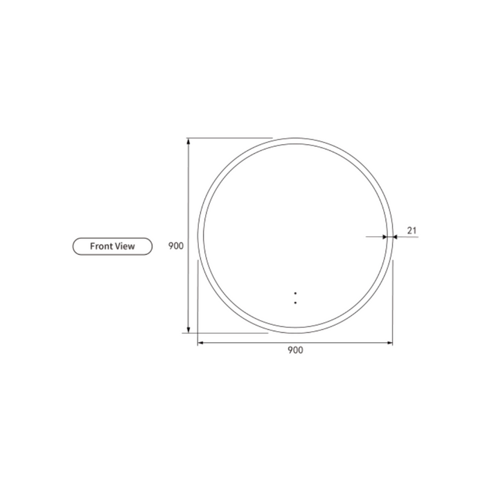 Aulic Windsor Round LED Mirror 900mm diagram