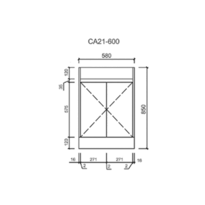 YORK FINGER PULL CABINET Diagram