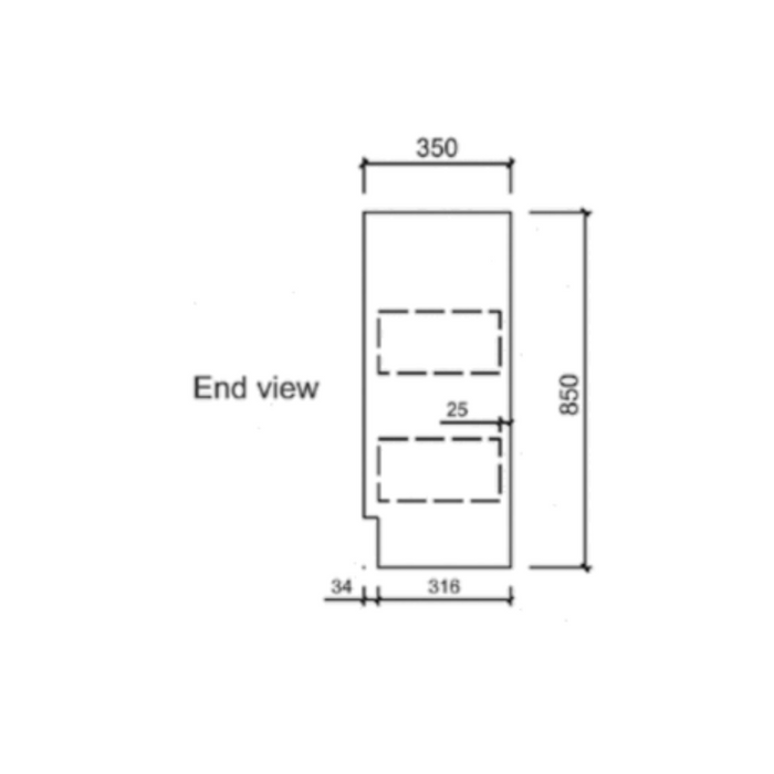 MAYA FINGER PULL CABINET  580*355*855MM