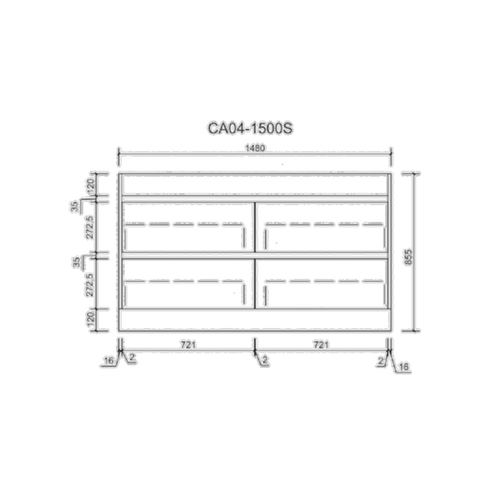 Aulic Leo Finger Pull Cabinet 1500s