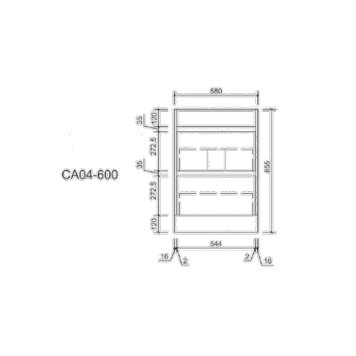 LEO FINGER PULL CABINET 600mm