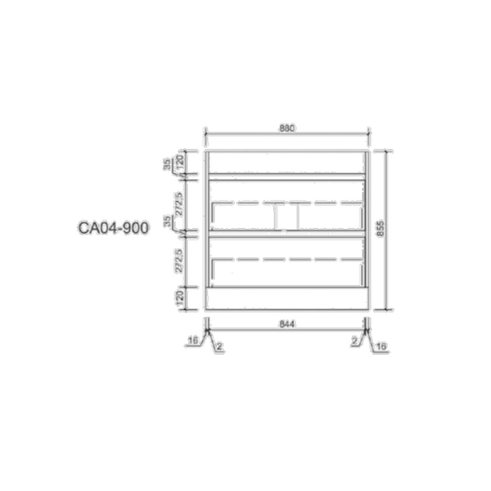 Aulic Leo Finger Pull Cabinet 900mm