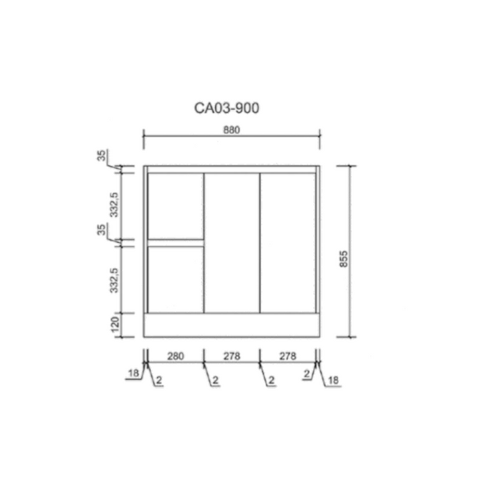 Aulic Alice Finger Pull Cabinets with Flat Stone Top 900mm