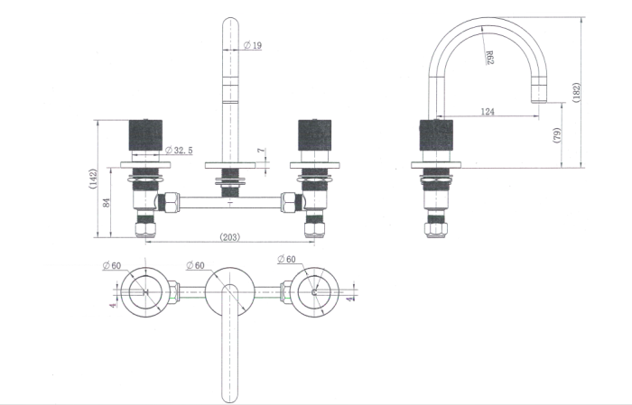Modern National Cadence Basin Set 1/4 Turn