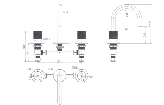 MODERN NATIONAL Cadence Basin Set 1/4 Turn