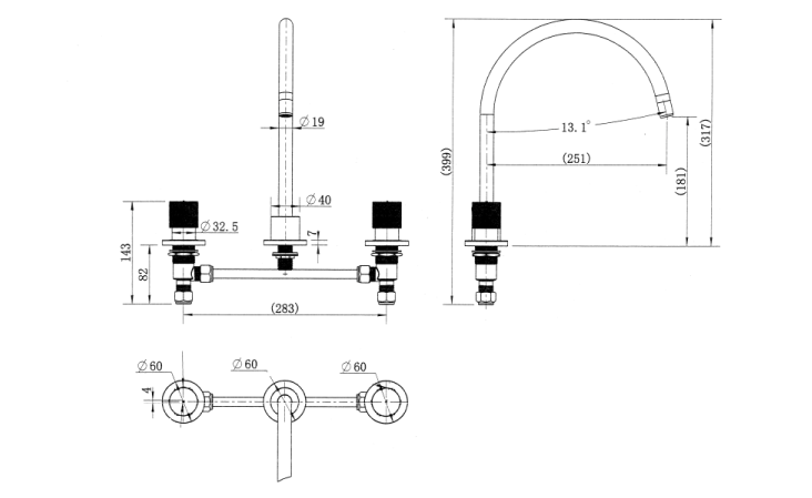 Modern National Cadence 1/4 Turn Kitchen Set