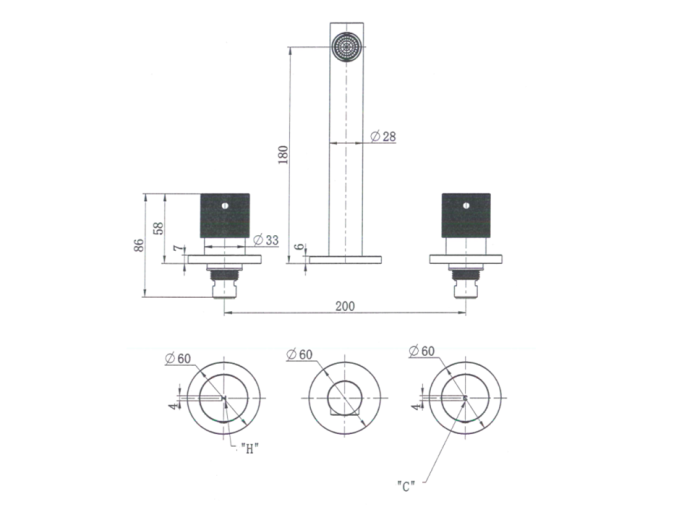 MODERN NATIONAL Cadence Bath Set 1/4 Turn