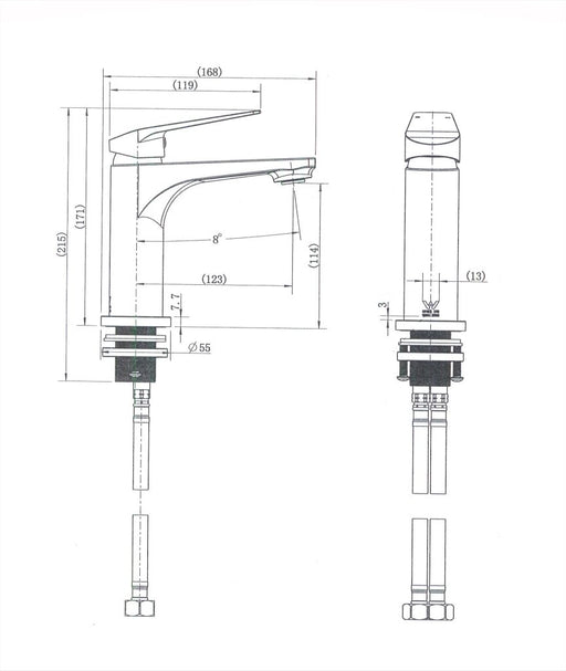 Modern National Cascade Basin Mixer