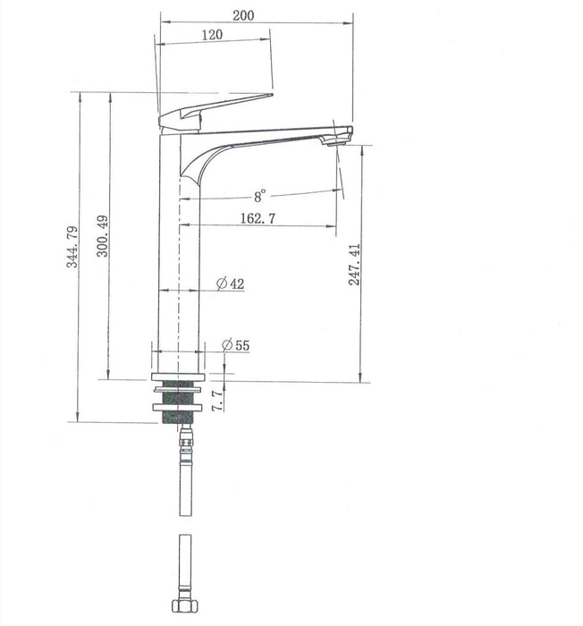 MODERN NATIONAL Cascade High Rise Basin Mixer