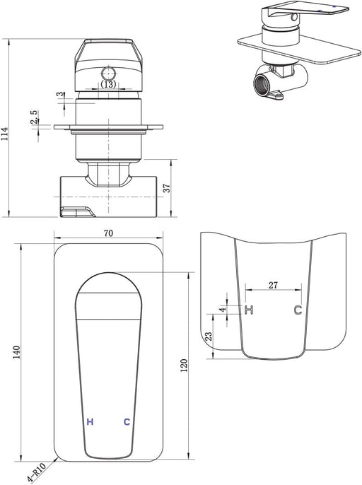 Modern National Cascade Shower Mixers