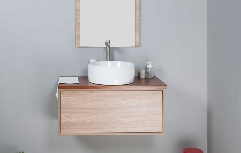 Mia Wall Hung Push Open Cabinet For Double Bowl 900mm