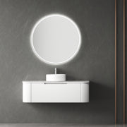 Aulic Petra Mark II Wall Hung Curving V Groove Matte White Finger Pull Cabinet 1200mm