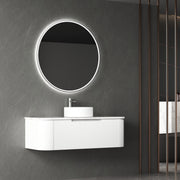 Aulic Petra Mark II Wall Hung Curving V Groove Matte White Finger Pull Cabinet 1200mm