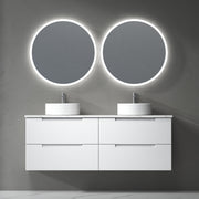 Aulic Verona Mark II Wall Hung V Groove Matte White Finger Pull Cabinet 600mm