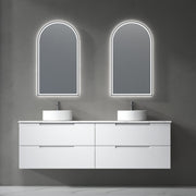 Aulic Verona Mark II Wall Hung V Groove Matte White Finger Pull Cabinet 1800mm