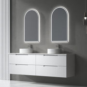 Aulic Verona Mark II Wall Hung V Groove Matte White Finger Pull Cabinet 1800mm