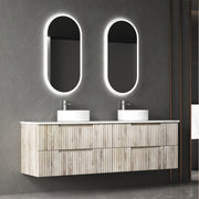 Aulic Tuscana Wall Hung Wave Groove Finger Pull Cabinet 1800mm