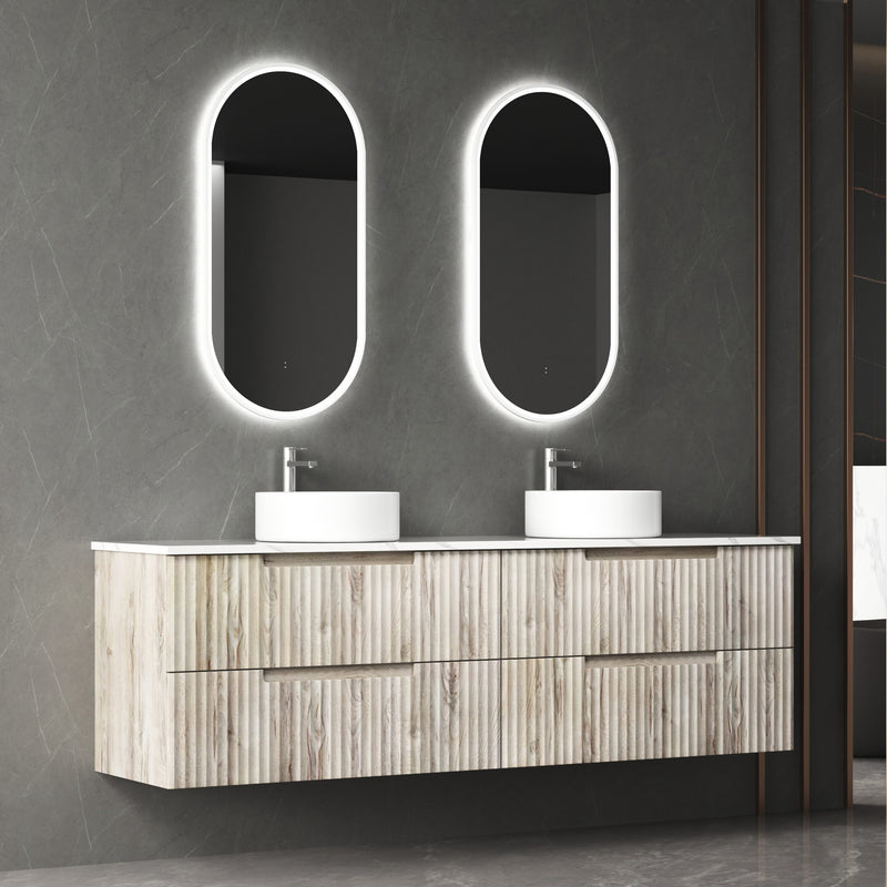 Aulic Tuscana Wall Hung Wave Groove Finger Pull Cabinet 1800mm