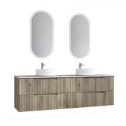 Aulic Tuscana Wall Hung Wave Groove Finger Pull Cabinet 1800mm