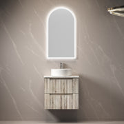 Aulic Tuscana Wall Hung Wave Groove Finger Pull Cabinet 600mm