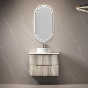 Aulic Tuscana Wall Hung Wave Groove Finger Pull Cabinet 750mm