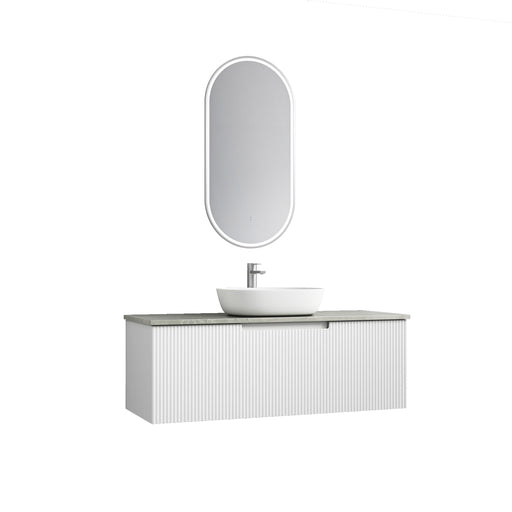 Aulic Perla Mark II Wall Hung V Groove Matte White Finger Pull Cabinet 1200mm