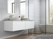 Aulic Perla Mark II Wall Hung V Groove Matte White Finger Pull Cabinet 1800mm