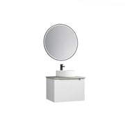 Aulic Perla Mark II Wall Hung V Groove Matte White Finger Pull Cabinet 600mm