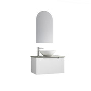 Aulic Perla Mark II Wall Hung V Groove Matte White Finger Pull Cabinet 750mm