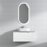 Aulic Perla Mark II Wall Hung V Groove Matte White Finger Pull Cabinet