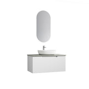 Aulic Perla Mark II Wall Hung V Groove Matte White Finger Pull Cabinet 900mm