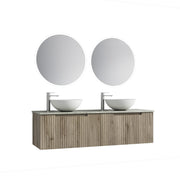 Aulic Calder Wall Hung Wave Groove Finger Pull Cabinet