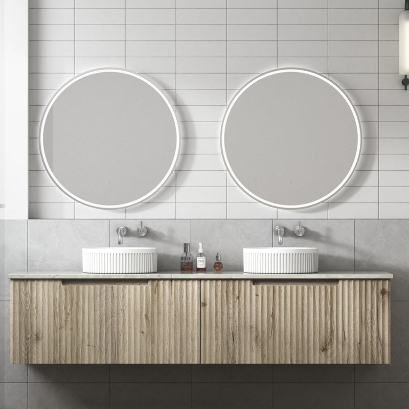 Aulic Calder Wall Hung Wave Groove Finger Pull Cabinet 1800