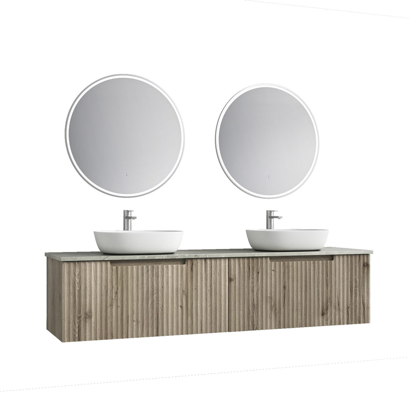 Aulic Calder Wall Hung Wave Groove Finger Pull Cabinet 1800mm