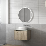 Aulic Calder Wall Hung Wave Groove Finger Pull Cabinet 600mm