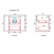 Aulic Curva Curve Finger Pull Cabinet 750mm